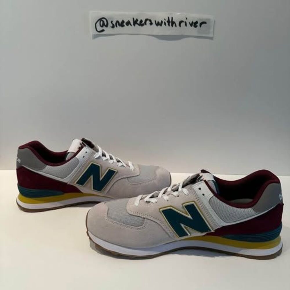 New Balance 574 'Grey Burgundy Teal Yellow'